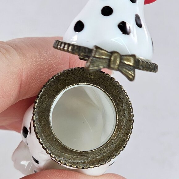 Dalmatian Firefighter Trinket Box Figurine Midwest Of Cannon Falls Spotted Dog - Picture 8 of 8